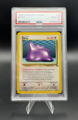 1999 Pokemon Fossil Ditto #18/62 PSA 10 GEM MINT - Image 1