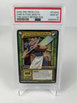 One Piece CCG The Quest Begins Patty CH042 Foil PSA 10 Pop 1 - Image 1