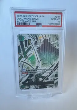 2025 ONE PIECE ALTERNATE ART OP12-037 DEAD MAN’S GAME PSA 10 - Image 1