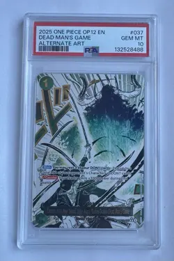2025 ONE PIECE ALTERNATE ART OP12-037 DEAD MAN’S GAME PSA 10 - Image 2