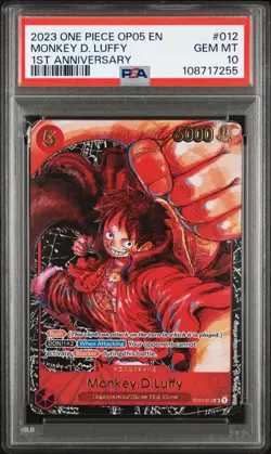 One Piece Awakening of the New Era Monkey D. Luffy Alt Art OP05-012 PSA 10 - Image 1