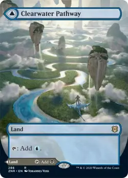 MTG CLEARWATER PATHWAY // MURKWATER PATHWAY BORDERLESS Zendikar Rising NM - Image 1