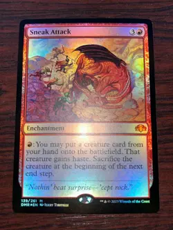 1x FOIL SNEAK ATTACK- Dominaria - MTG - Magic the Gathering - Image 1