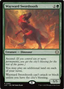 Wayward Swordtooth R Commander: The Lost Caverns of Ixalan 263 NM MTG - Image 1