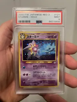 2000 Pokemon PSA 9 Starmie Holo Japanese Neo 3 #121 - Image 1