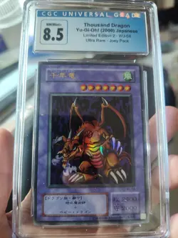 WJ-04 Thousand Dragon Ultra Rare Japanese Yugioh Joey Limited Ed Pack CGC 8.5 - Image 1