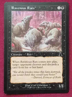 Magic The Gathering URZA'S DESTINY RAVENOUS RATS black card MTG - Image 1