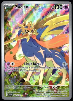 Pokemon TCG Zacian 100/094 2025 Phantasmal Flames Illustration Rare Card - LP - Image 1