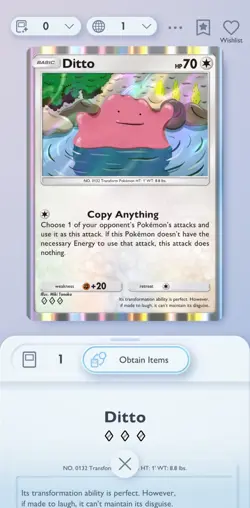 Ditto ♢♢♢ Pokemon TCGP TCG Pocket English ENG Digital Card - Image 3