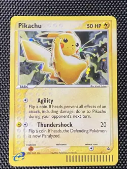 Pikachu #012 w/ Swirl Black Star Promo Holo Card 2003 Pokemon TCG LP/NM - Image 1
