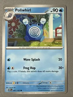 Pokemon TCG * Scarlet & Violet 151 Card * 061/165 Poliwhirl Common * FRESH PK - Image 1