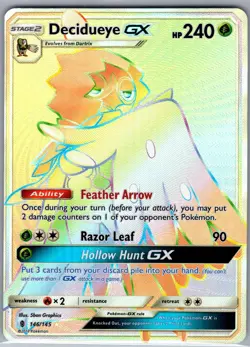 Decidueye GX (Secret) 146/145 SM - Guardians Rising - Pokemon Card - NM - Image 1