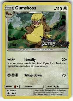 Gumshoos - (Prerelease) [Staff] SM97 SM Promos LP+ Pokemon Card TCG - Image 1