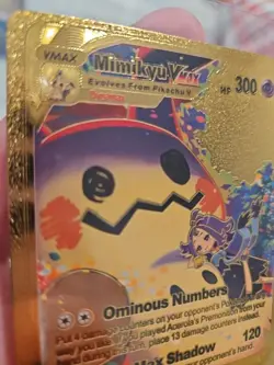 Mimikyu Vmax Gold Foil Fan Art Vinyl Textured Collector Pokemon Card - Image 4