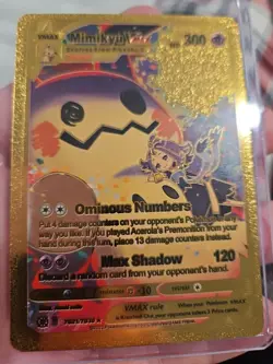 Mimikyu Vmax Gold Foil Fan Art Vinyl Textured Collector Pokemon Card - Image 5