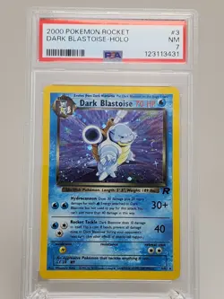 Dark Blastoise Pokemon Card Holo Team Rocket Set 3/82 PSA 7 - Image 1