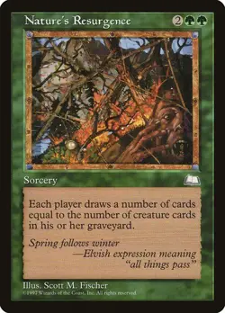 Nature's Resurgence NM/M Weatherlight Green Sorcery Mtg Magic English Regular - Image 1