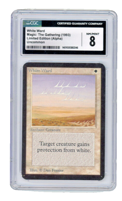 1993 Magic the Gathering MtG LIMITED EDITION Alpha WHITE WARD CGC 8 - Image 1