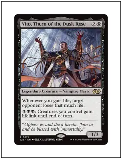 1x Vito, Thorn of the Dusk Rose, Anime Art, Foundations Jumpstart, MTG NM - Image 1