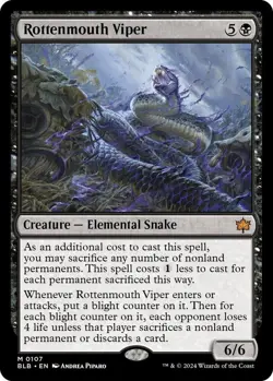 FOIL MTG Bloomburrow - Rottenmouth Viper - Mythic - 0107 NM - Image 1