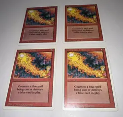 MTG * X4 Red Elemental Blast X4 LP Revised 3rd Edition Playset Regular SellbyCyn - Image 1