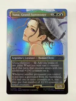 Yuna Grand Summoner - Borderless Foil Promo : P0001 Final Fantasy MTG - Image 1