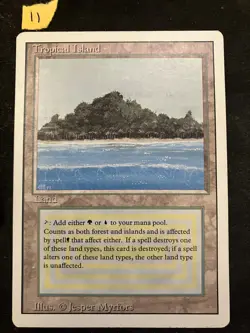 Magic The Gathering MTG Tropical Island Revised Edition, Excellent Condition - Image 1