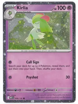 Pokemon Kirlia Mega Evolution 059/132 Promo Cosmos Holo Common - NM - Image 1