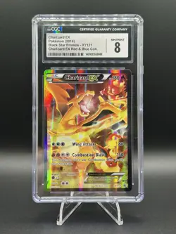 Pokemon 2016 Charizard EX Full Art Black Star Promo Card XY121 CGC 8 Near Mint - Image 1