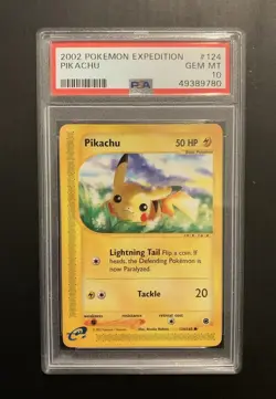 PSA 10 Pikachu Expedition Pokemon Card GEM MINT 2002 #124 - Image 1