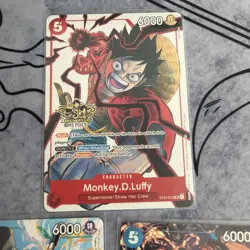 One Piece 3rd Anniversary Stamped 4 Card Promo Set- Luffy, Luffy, Sabo & Ace. - Image 2