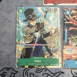 One Piece 3rd Anniversary Stamped 4 Card Promo Set- Luffy, Luffy, Sabo & Ace. - Image 3