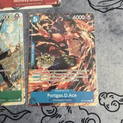 One Piece 3rd Anniversary Stamped 4 Card Promo Set- Luffy, Luffy, Sabo & Ace. - Image 4