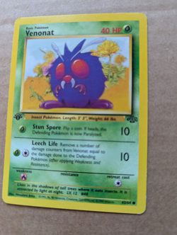 Venonat 1st Edition 63/64 Jungle Pokemon TCG Card - Image 1