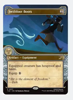 Swiftfoot Boots (Showcase) MTG TLE | Artifact Equipment Hexproof Haste | Promo - Image 1