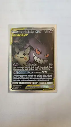 Pokemon Gengar & Mimigma GX Team Up Tag Team German 165/181 NM Full Art - Image 1