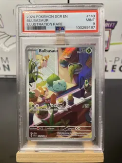 2024 POKEMON SCR EN-STELLAR CROWN ILLUSTRATION RARE #143 BULBASAUR PSA 9 - Image 1