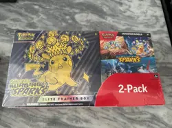 Pokemon Surging Sparks ETB + Booster Bundle 2-Pack Factory Sealed Costco - Image 1