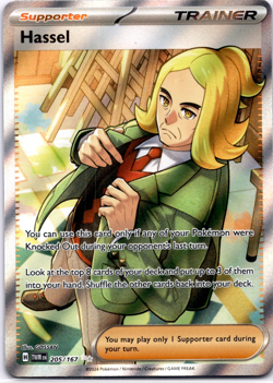 Pokemon TCG Hassel 205/167 Twilight Masquerade Full Art Holo Rare Near Mint - Image 1