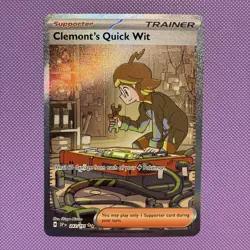 Clemonts Quick Wit 243/191 Pokemon TCG Surging Sparks Special Illustration Rare - Image 1