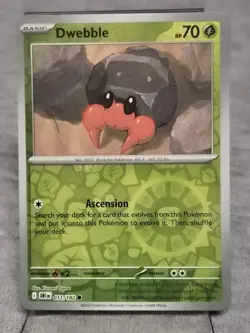 Dwebble 011/182 Reverse Holo Common - Pokemon TCG Destined Rivals NM - Image 1