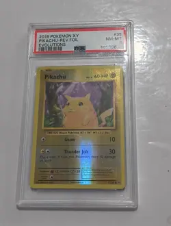 2016 Pokemon XY Evolutions 35 Pikachu-Reverse Foil PSA 8 - Image 1