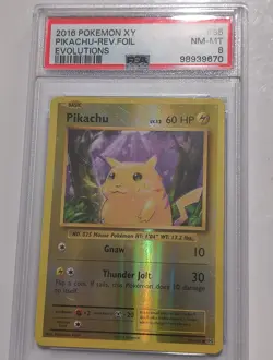 2016 Pokemon XY Evolutions 35 Pikachu-Reverse Foil PSA 8 - Image 3