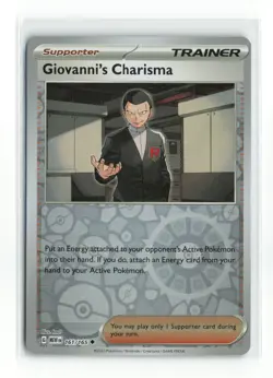 GIOVANNI'S CHARISMA 161/165 151 REVERSE HOLO POKEMON TCG NM-LP - Image 1