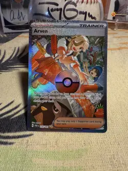 Pokemon TCG Arven Trainer 235/091 Paldean Fates Special Illustration Holo - Image 1