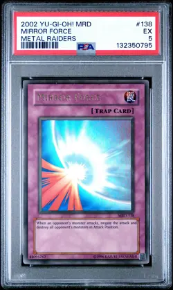 2002 YU-GI-OH! MRD-METAL RAIDERS #138 MIRROR FORCE PSA 5 - Image 1