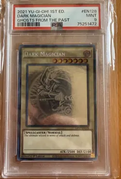 2021 YuGiOh Dark Magician (Ghost Rare) GFTP-EN128 1st edition PSA 9 - Image 1