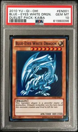PSA 10 Blue-eyes white Dragon DPKB-EN001 Duelist Pack Kaiba 2010 Yugioh - Image 1