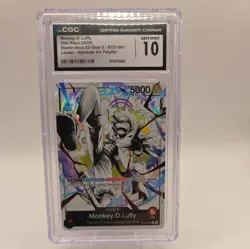 One Piece ST21-001 Monkey D Luffy Gear 5 Starter Deck 21 Alt Art Parallel PSA 10 - Image 1
