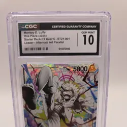One Piece ST21-001 Monkey D Luffy Gear 5 Starter Deck 21 Alt Art Parallel PSA 10 - Image 2